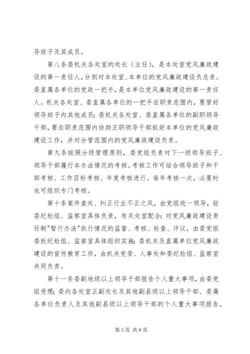 实施党风廉政建设责任制的暂行办法.docx