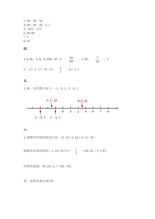 六年级毕业班数学期末考试试卷精品（黄金题型）.docx