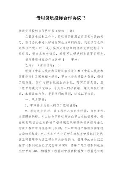 借用资质投标合作协议书.docx