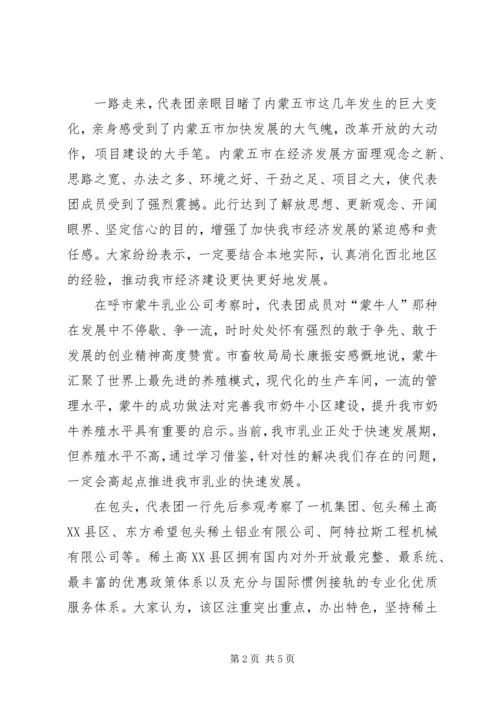 我市党政代表团北上学习考察综述之一 (2).docx