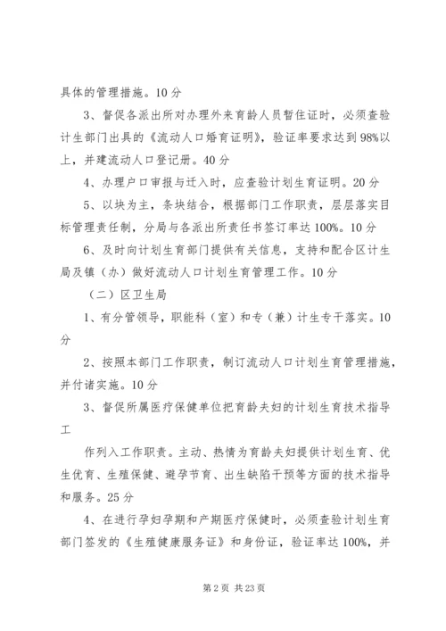 流动人口计划生育目标管理考核办法.docx