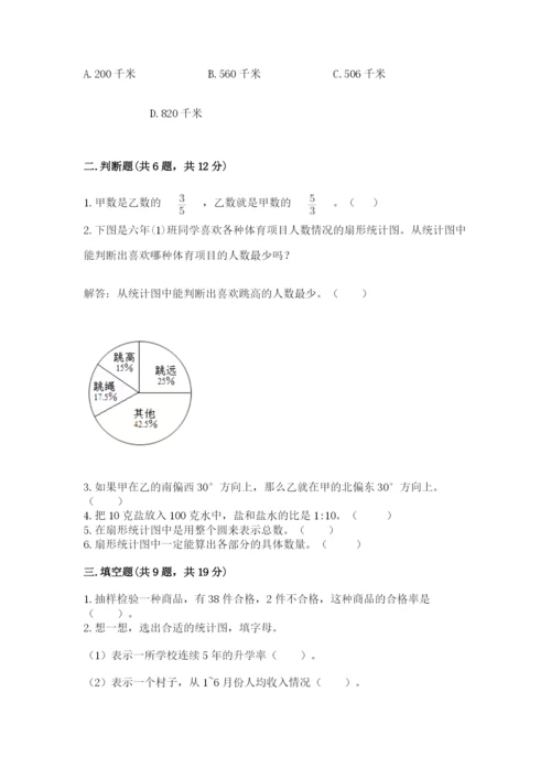 小学六年级上册数学期末测试卷附答案【a卷】.docx