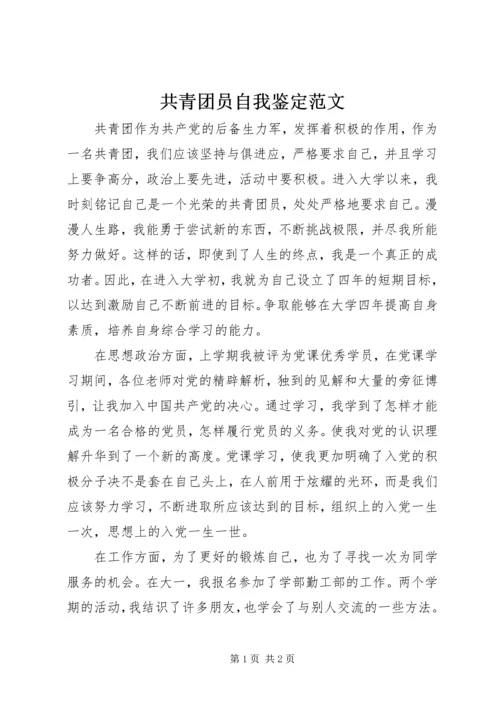 共青团员自我鉴定范文.docx