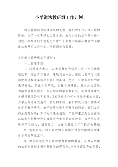 小学道法教研组工作计划.docx