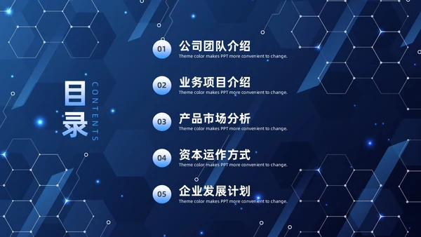 蓝色科技风区块链商业计划书ppt模板
