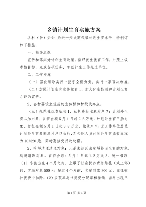 乡镇计划生育实施方案.docx