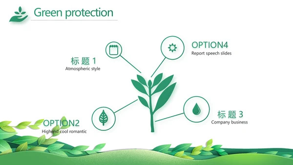 绿色清新环保节能工作总结汇报动态PPT
