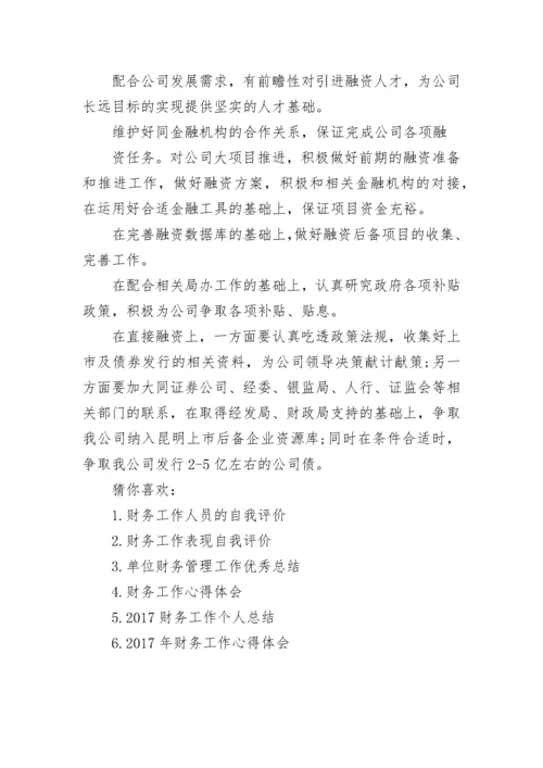 财务部融资工作总结精彩范文.docx