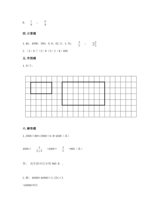 六年级下册数学期末测试卷及参考答案1套.docx