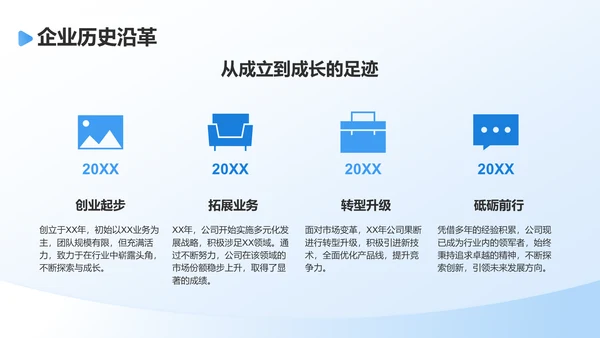 蓝色简约风通用行业企业宣传PPT模板