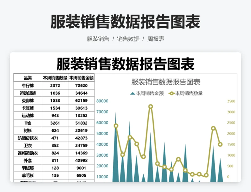 服装销售数据报告图表