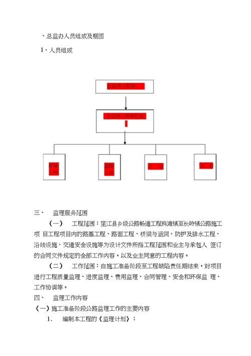 公路工程监理工作计划