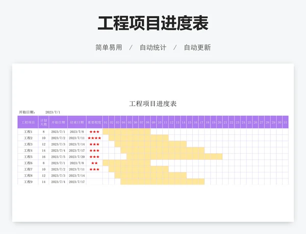 工程项目进度表
