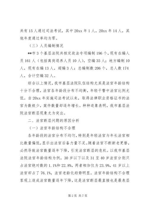 基层法院法官断层问题调研报告 (2).docx