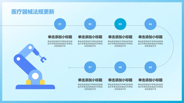 蓝色插画风医生医疗行业汇报通用PPT模板