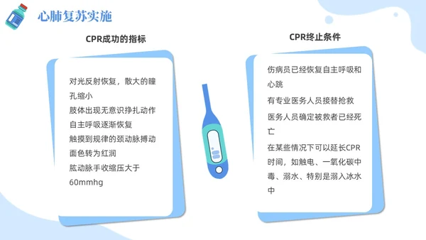 插画风蓝色简约卡通风医护人员急救知识培训PPT课件