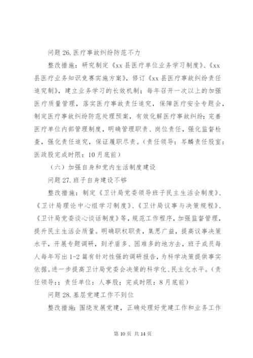 县卫计局党的群众路线教育实践活动整改方案.docx