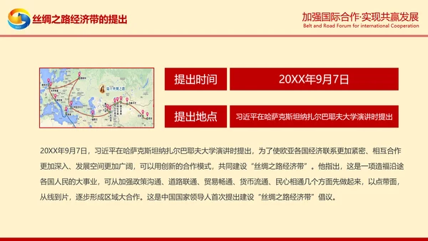 一带一路高峰论坛一带一路介绍PPT模板