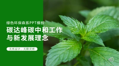 碳达峰碳中和低炭经济环境保护通用PPT模板