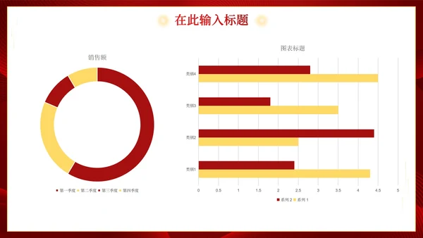 红金色渐变商务大气通用工作总结PPT模板