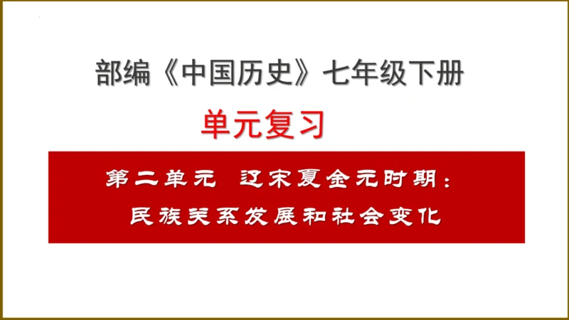 第二单元 辽宋夏金元时期：民族关系发展和社会变化（单元复习课件）