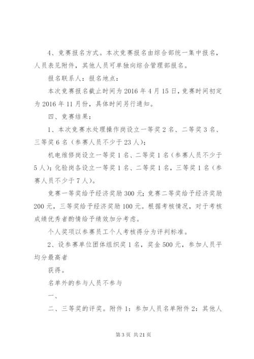 关于开展岗位技能竞赛活动方案.docx