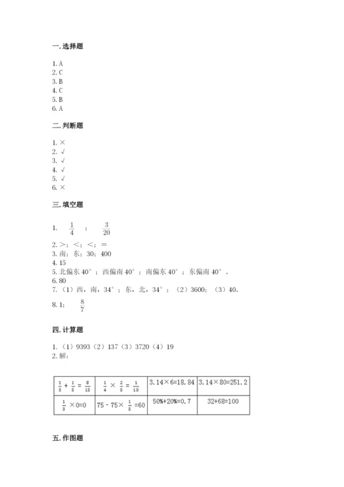 人教版六年级上册数学期中测试卷及答案【全优】.docx