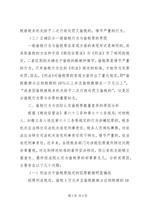 关于偷税罪认定和处理问题的探讨 (6).docx