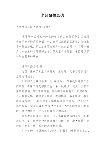 名师研修总结.docx
