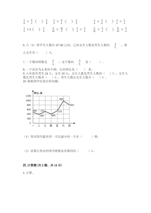 2022人教版六年级上册数学期末测试卷精品（夺冠）.docx