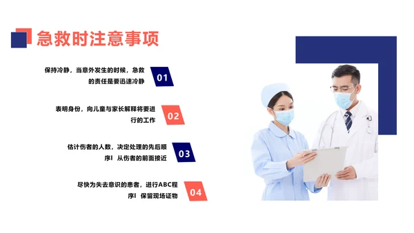 简约风蓝白色医疗操作培训PPT