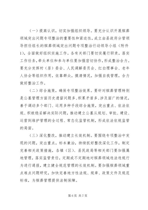 全县殡葬领域突出问题专项整治行动实施方案.docx