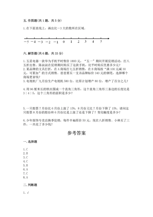 人教版六年级下册数学期末卷必考题.docx