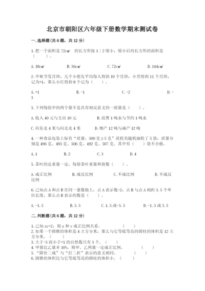 北京市朝阳区六年级下册数学期末测试卷精品.docx