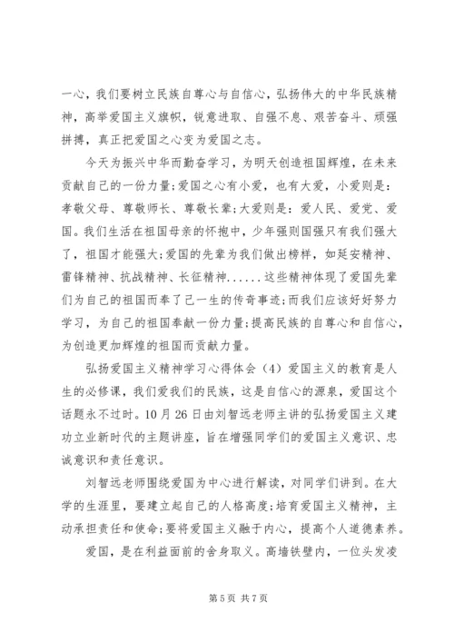 弘扬爱国主义精神学习心得体会4篇.docx