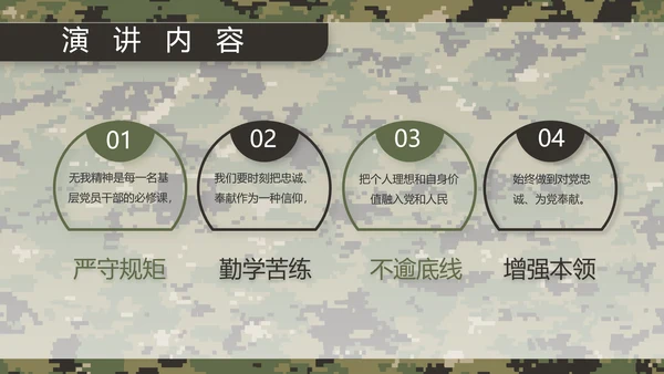 迷彩风部队军事训练汇报动态PPT模板