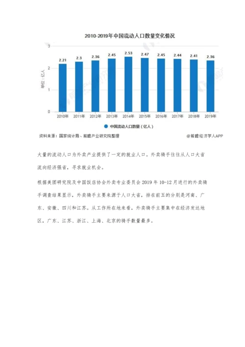 中国外卖行业市场分析城镇化发展孕育消费群体-大量流动人口提供就业人口.docx