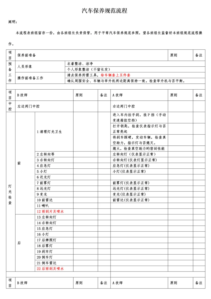 汽车维修汽车规范保养流程.docx