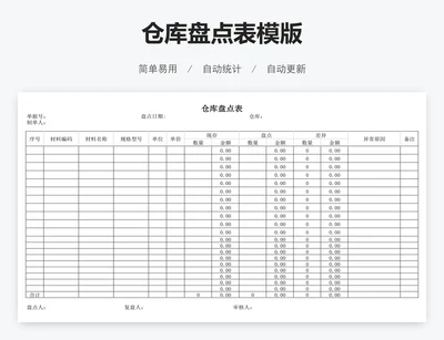 仓库盘点表模版