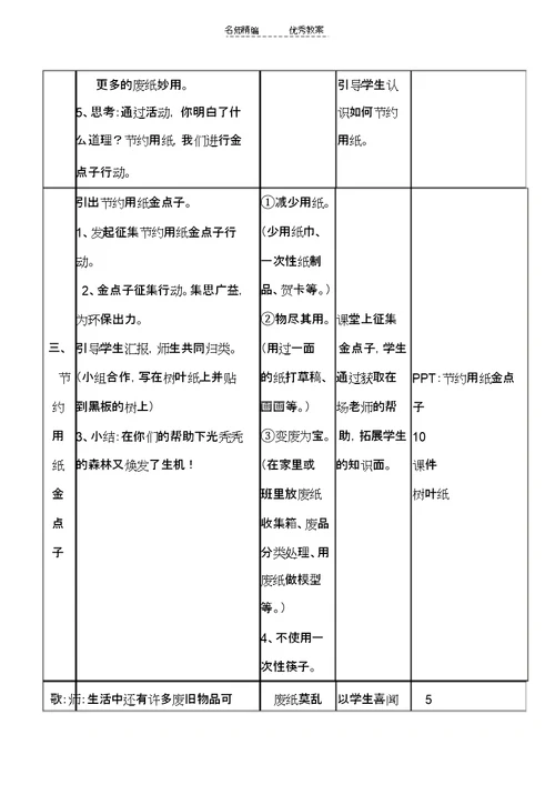 北师大版品德与生活二下《保护森林节约用纸》版教案
