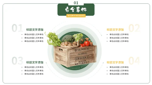 绿色蔬菜食品安全教育主题班会通用PPT课件模板