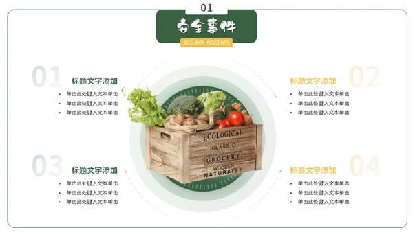 绿色蔬菜食品安全教育主题班会通用PPT课件模板