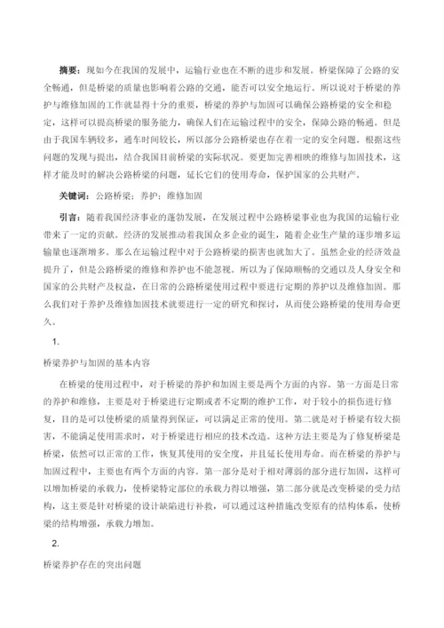 公路桥梁养护与维修加固技术研究.docx