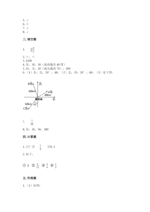 人教版六年级上册数学期中考试试卷含答案【模拟题】.docx