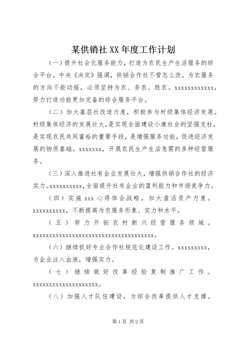 某供销社XX年度工作计划.docx