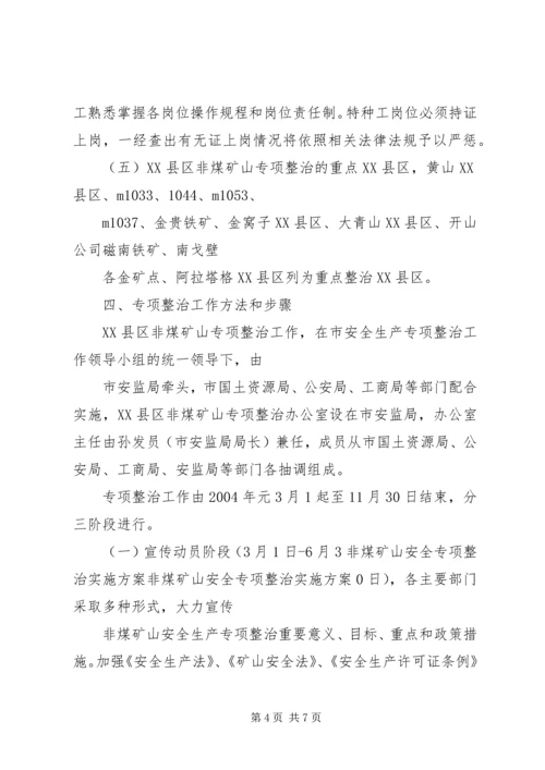 非煤矿山安全专项整治实施方案 (4).docx