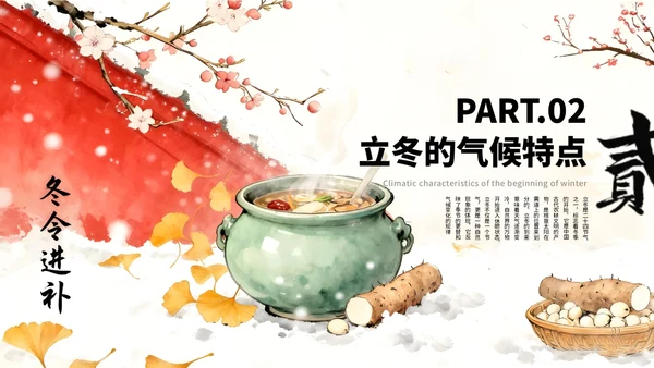 红色中国风立冬节气介绍通用模板