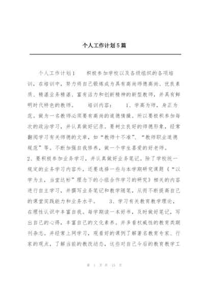 个人工作计划5篇.docx