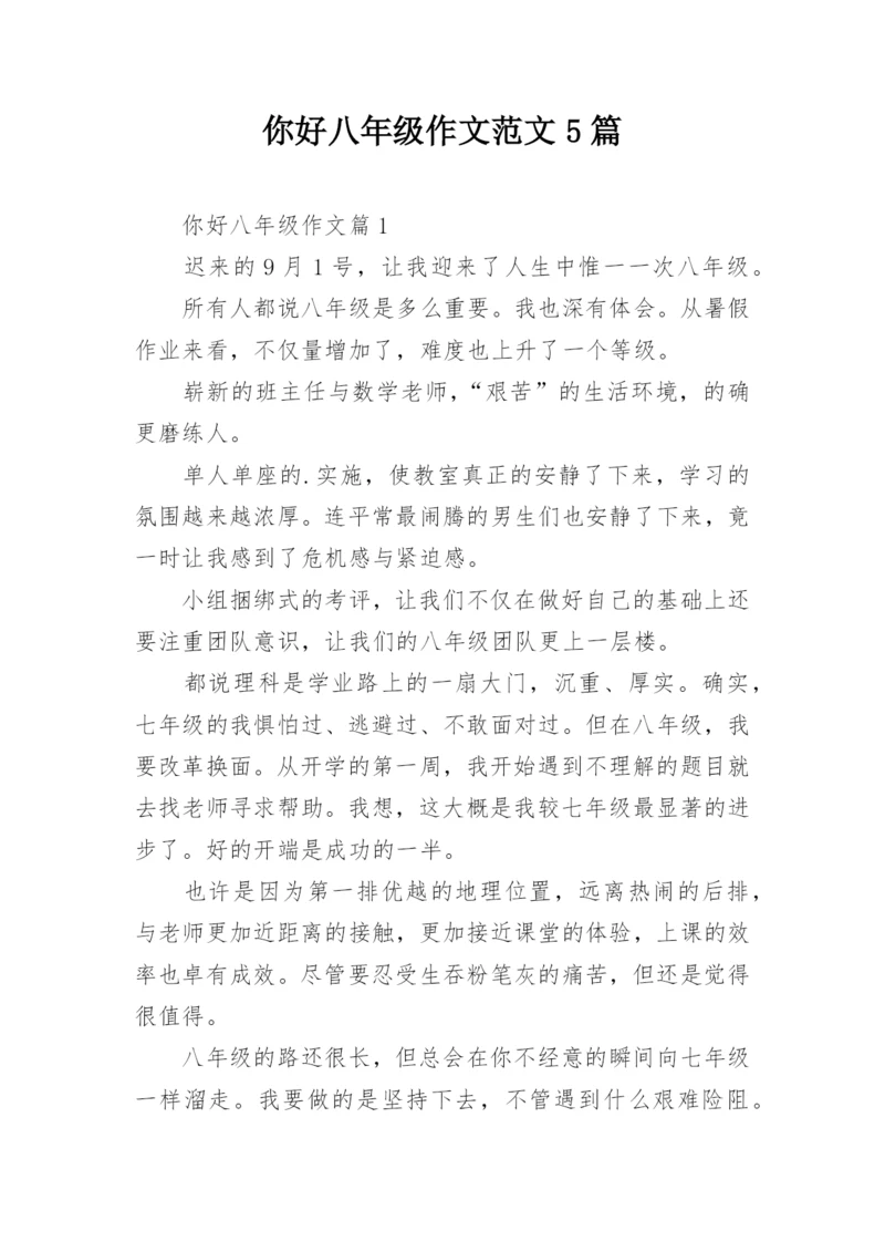 你好八年级作文范文5篇.docx