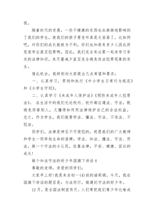 做个知法守法的好少年国旗下讲话5篇.docx